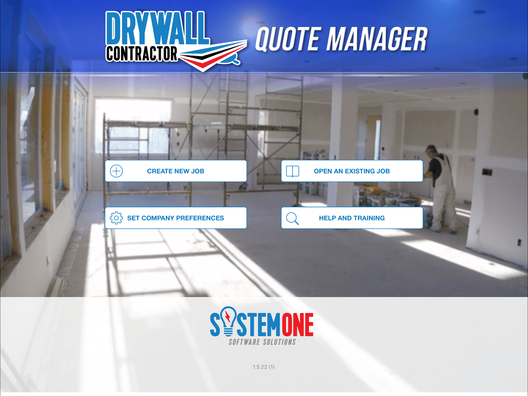 Drywall Contractor company preferences on iPad